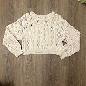 Pink Rose Women's Cream Textured Sweater